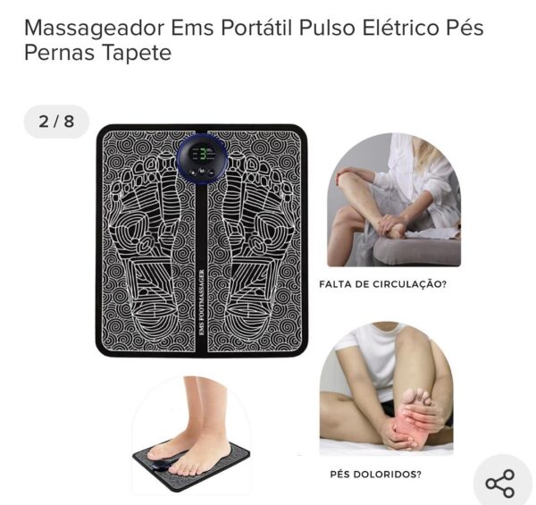 Massageador Ems Portátil Pulso Elétrico Pés Pernas Tapete-BAMX - Image 6