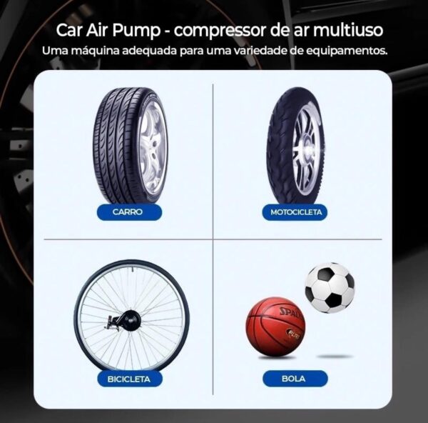 Bomba Ar Elétrica Inteligente 150 Psi Recarregável Sem Fio - Image 3