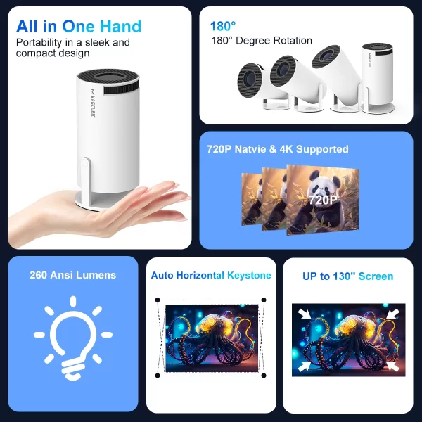 Projetor Led Magic Smart Wifi Bluetooth Android 4k Cinema - Image 2